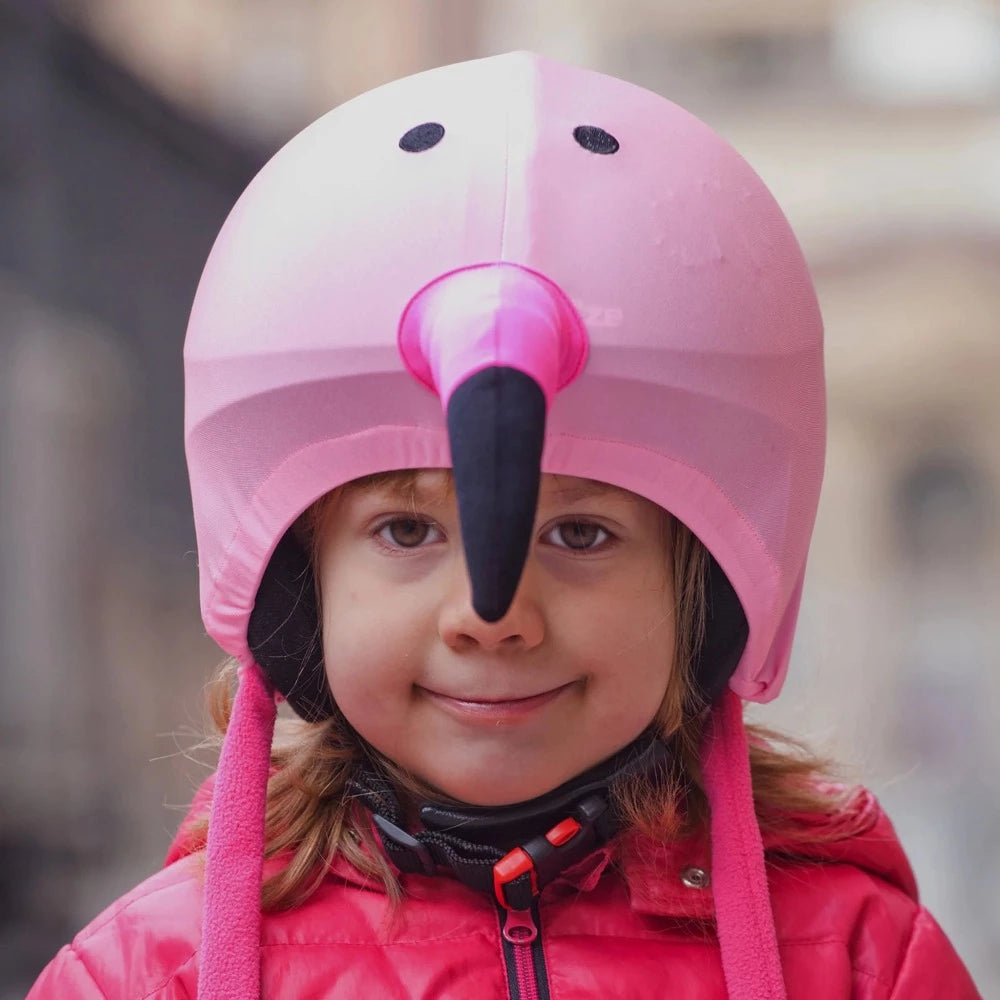 Coolcasc Animal Ski Helmet Cover - Flamingo Design for Kids & Adults | Waterproof & Warm Winter Sports Accessory | Perfect for Skiing, Snowboarding & Outdoor Adventures