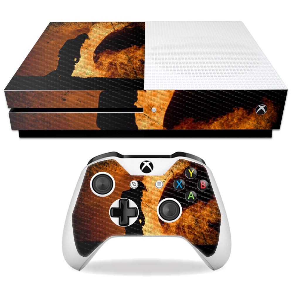 Premium Carbon Fiber Skin for Microsoft Xbox One S - Firefighter Design | Durable Protective Cover with Textured Finish | Easy to Apply & Remove | Made in USA | Perfect for Gaming Setups & Collector Displays (CF-MIXBONES-Firefighter)