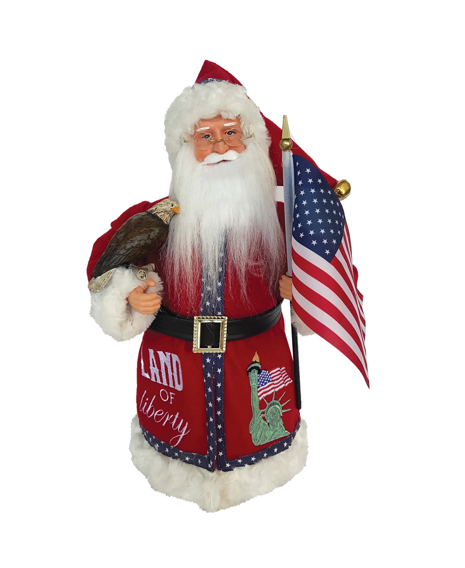 Land of Liberty 15 Santa - Patriotic Christmas Decorations for Home, Office & Holiday Parties | Perfect for Tree Ornaments, Gift Giving & Festive Decor