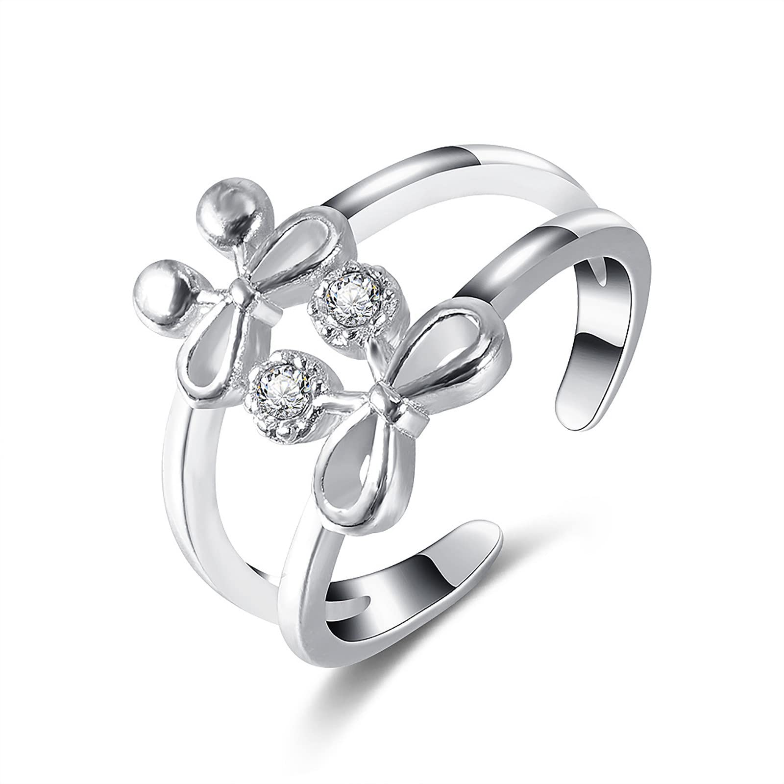 Elegant Open Eye Ring Set - 4 Pack Friendship Rings for Women, Trendy Fruit Design Jewelry Gift for Best Friends, Perfect for Parties & Special Occasions