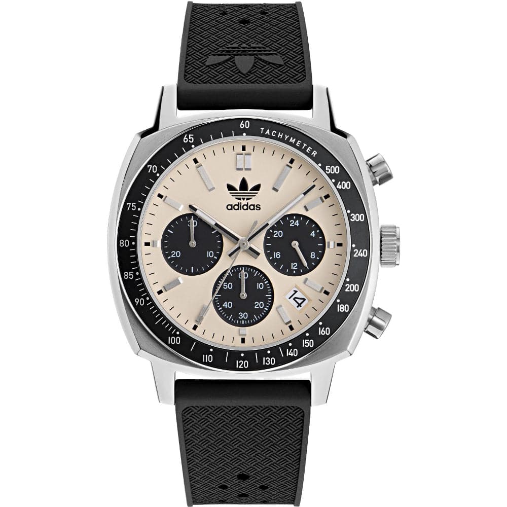 Adidas Originals Chronograph Black Rubber Strap Men's Watch AOFH23503 - Stylish Sports & Casual Wear for Everyday Use