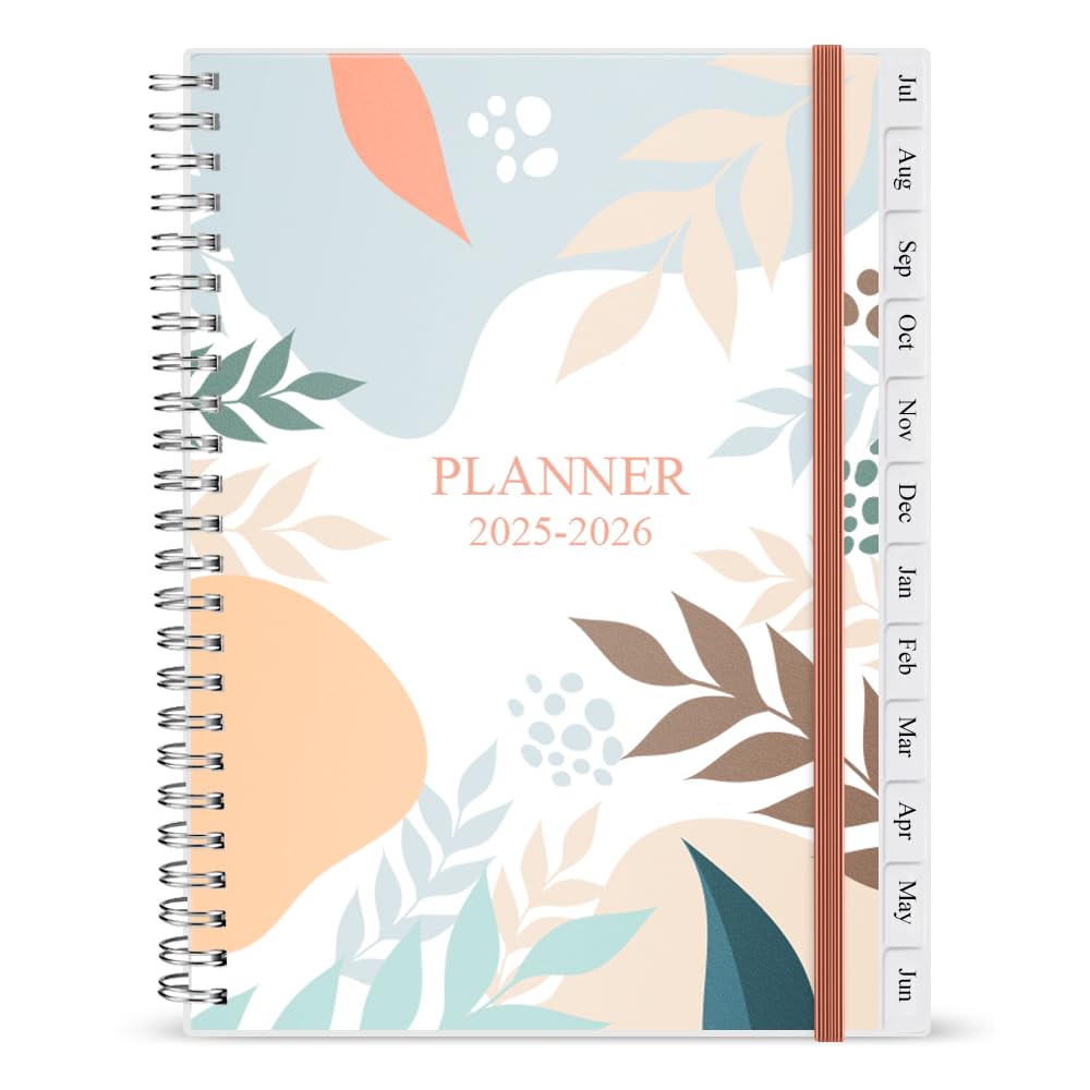 2025-2026 A5 Weekly & Monthly Planner with Tabs - July 2025 to June 2026 Academic Calendar, Twin-Wire Binding, 14.8x21cm, Daily Life Organizer for Work, School & Personal Goals | Perfect for Students, Professionals & Home Office Use