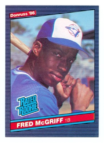 1986 Donruss Rated Rookie #28 Fred McGriff Baseball Card - Toronto Blue Jays Rookie Card | Collectible Sports Memorabilia for Baseball Fans & Card Collectors | Perfect for Display, Trading, and Investment