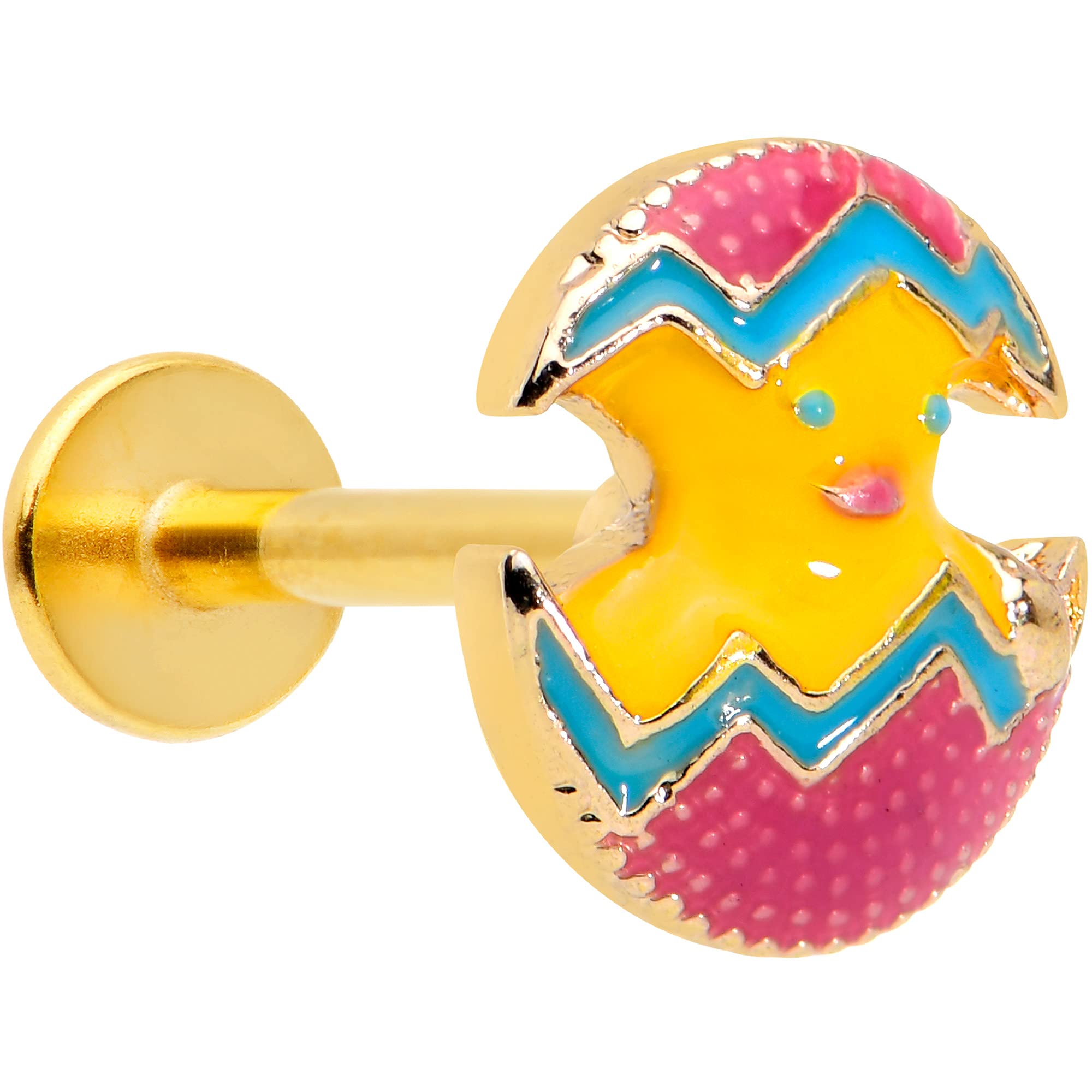 16G PVD 316L Steel Hatching Chick Cartilage Earring - Cute Egg Design Helix & Tragus Jewelry for Women | Perfect for Spring Outfits & Easter Gifts