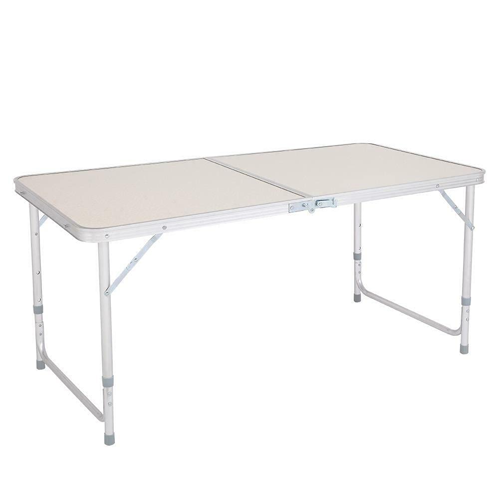 4FT Folding Aluminum Table - Portable Outdoor Camping & Picnic Table for Garden, BBQ, Party, Dining | Lightweight & Durable Camping Gear for Patio, Backyard, Beach & Tailgating