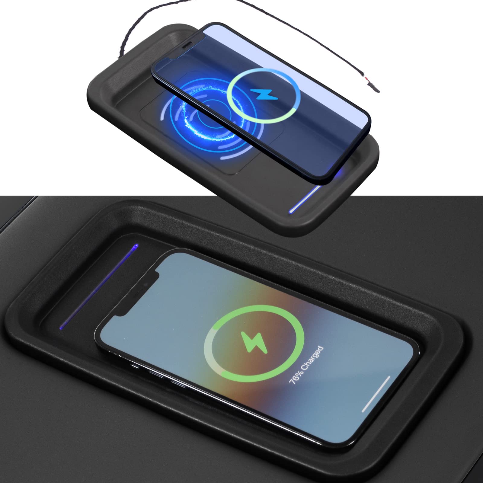 Fast 15W Wireless Charging Pad for Chevrolet Silverado & GMC Sierra (2015-2018) | Center Console Phone Charger Tray | Qi-Certified Car Accessory | Perfect for Road Trips & Daily Commutes