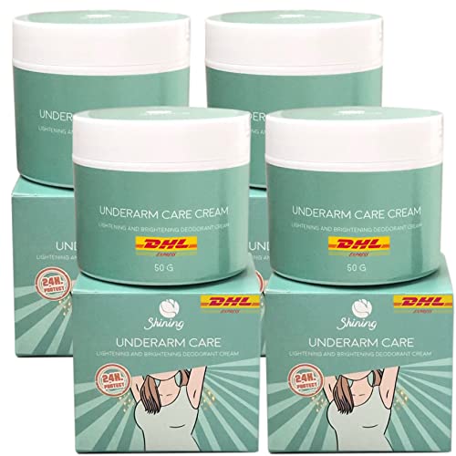 Brightening Underarm Cream for Smooth Radiant Skin - 50g | Dark Armpit & Chicken Skin Treatment | Pack of 4 | Fast DHL Shipping | Free Tomato Facial Mask Included | Perfect for Daily Care, Summer Wear & Confidence Boost
