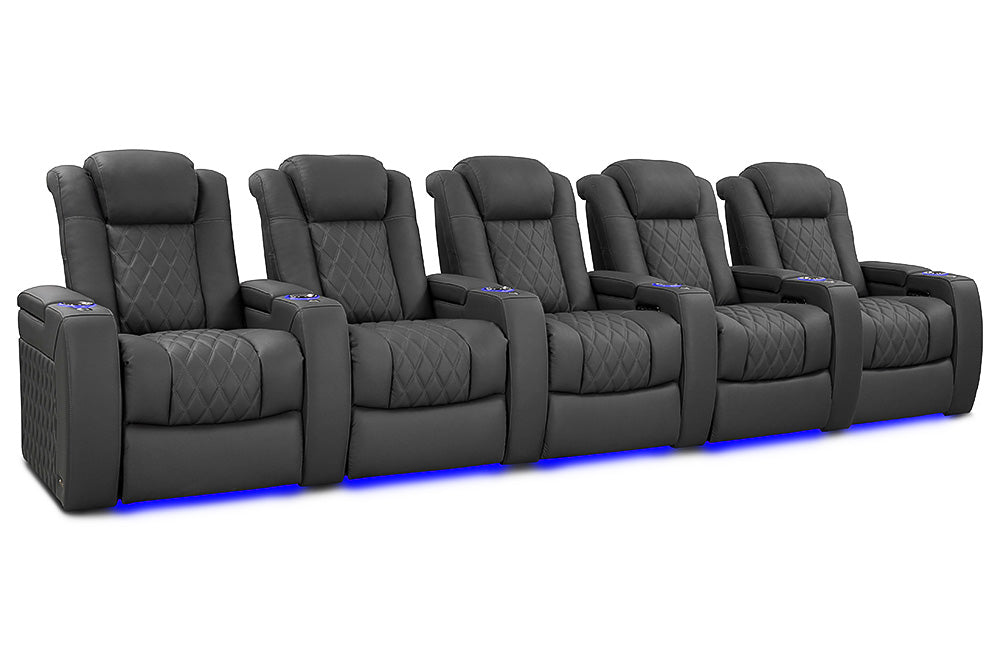 Valencia 2025 New Tuscany Luxury Leather Home Theater Seating Set of 5 - Graphite Color for Ultimate Movie Night Experience in Home Cinema & Entertainment Rooms