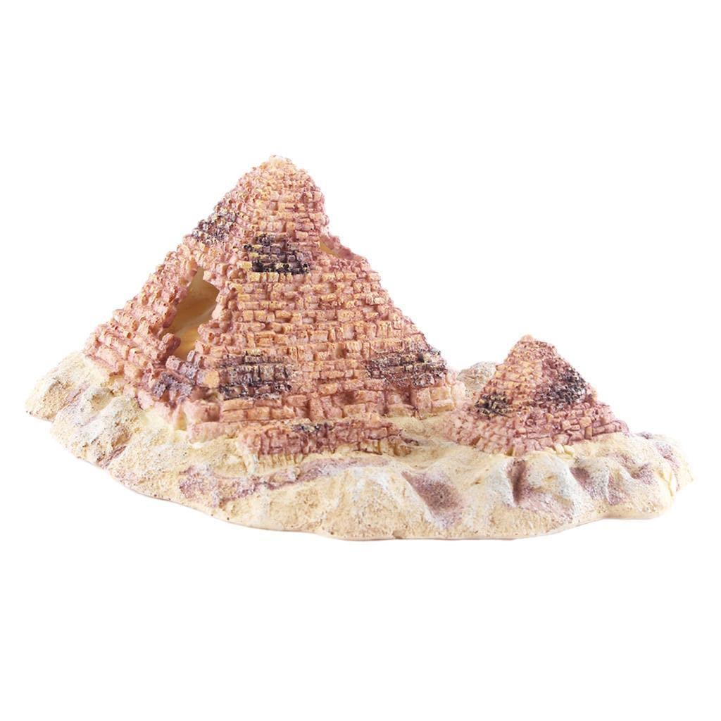 Premium Aquarium Fish Tank Decor & Reptile Supplies - Pyramid Ornament for Aquatic and Reptile Habitats | Perfect for Betta Fish, Turtles, and Gecko Terrariums
