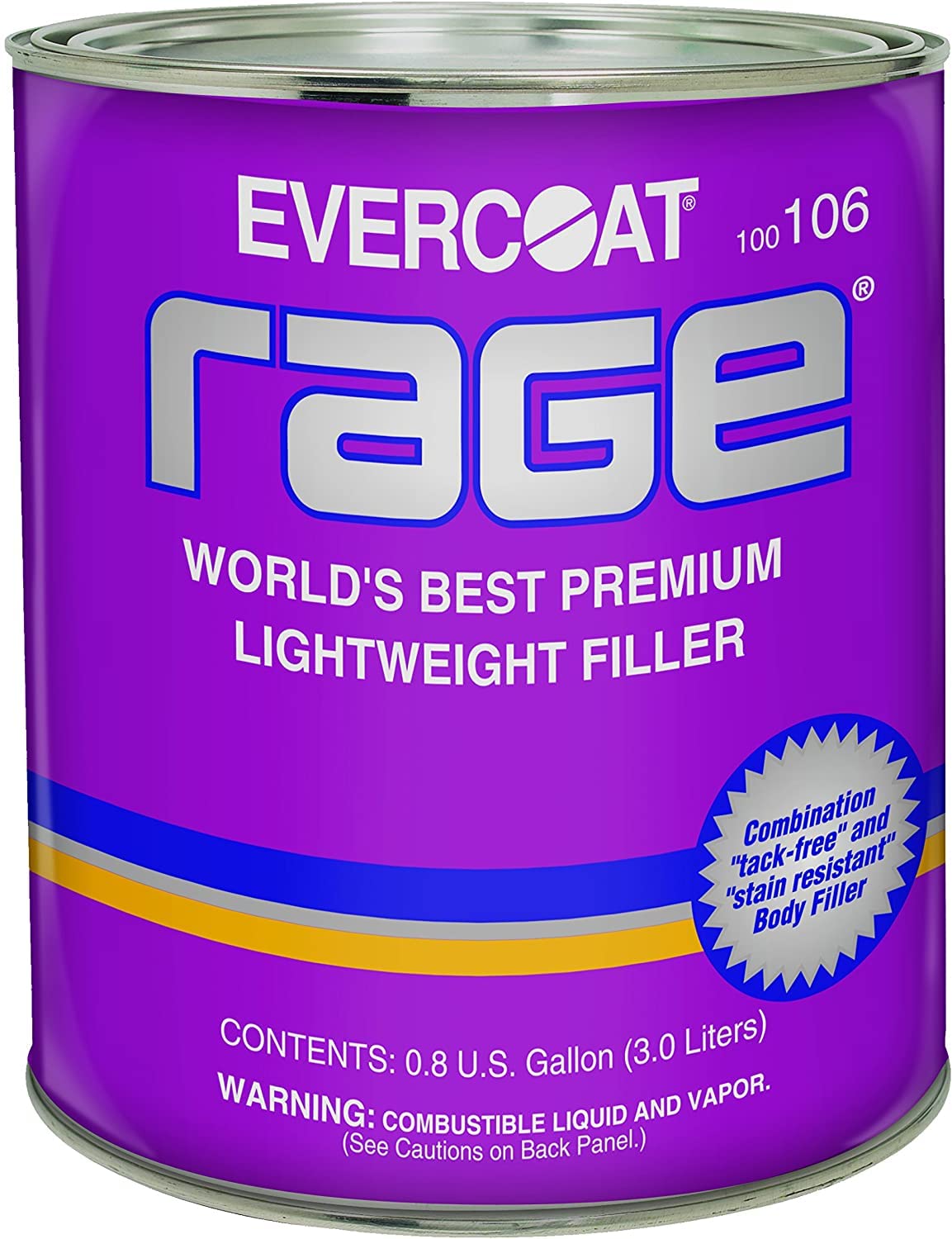 Evercoat Rage Premium Lightweight Body Filler - 1 Gallon (128 Fl Oz) Tack-Free & Stain-Free Auto Body Repair Putty - Perfect for Car Dent Repair & Automotive Restoration Projects