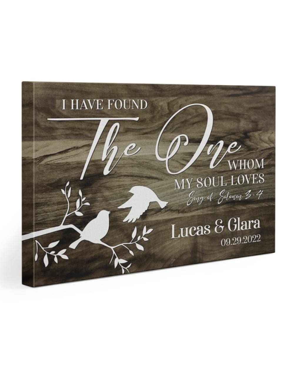 Personalized 'I Have Found The One Whom My Soul Loves' Jesus Wall Art - Custom Christian Canvas Prints for Home & Church Decor - Meaningful Horizontal God Art for Bedroom, Living Room & Worship Spaces