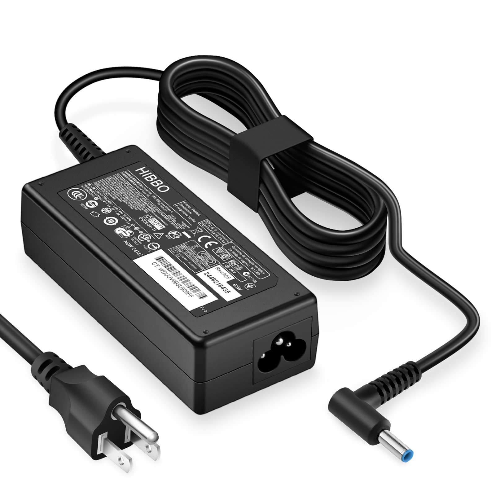 Original Title: Charger for HP Laptop Computer 65W 45W Smart Blue Tip Power Adapter   Optimized Title: **65W/45W HP Laptop Charger with Smart Blue Tip - Universal Power Adapter for HP Pavilion, Envy, ProBook - Perfect for Home, Office & Travel**