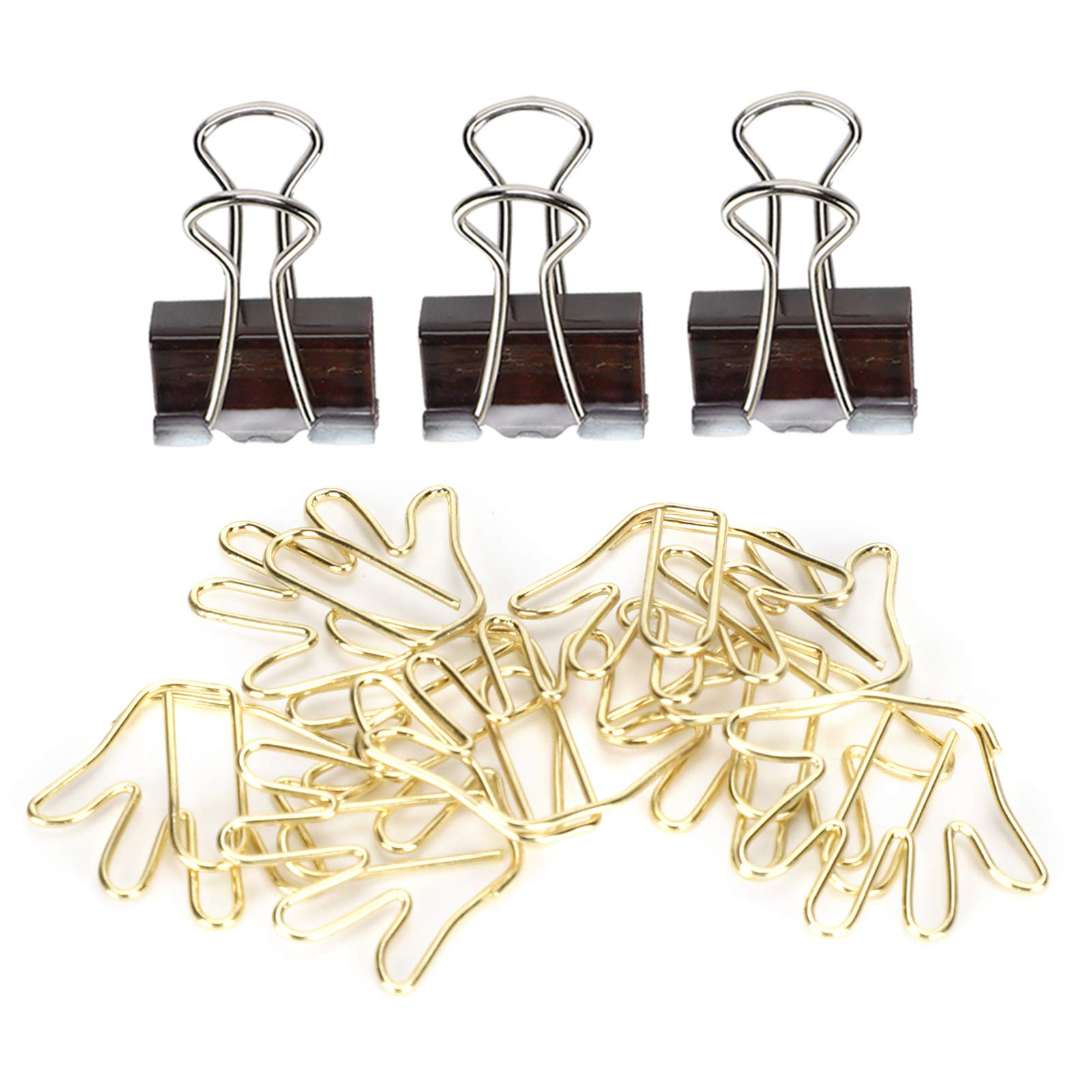 Golden Metal Binder Clips for Documents, Flyers & Posters - Office & Craft Use