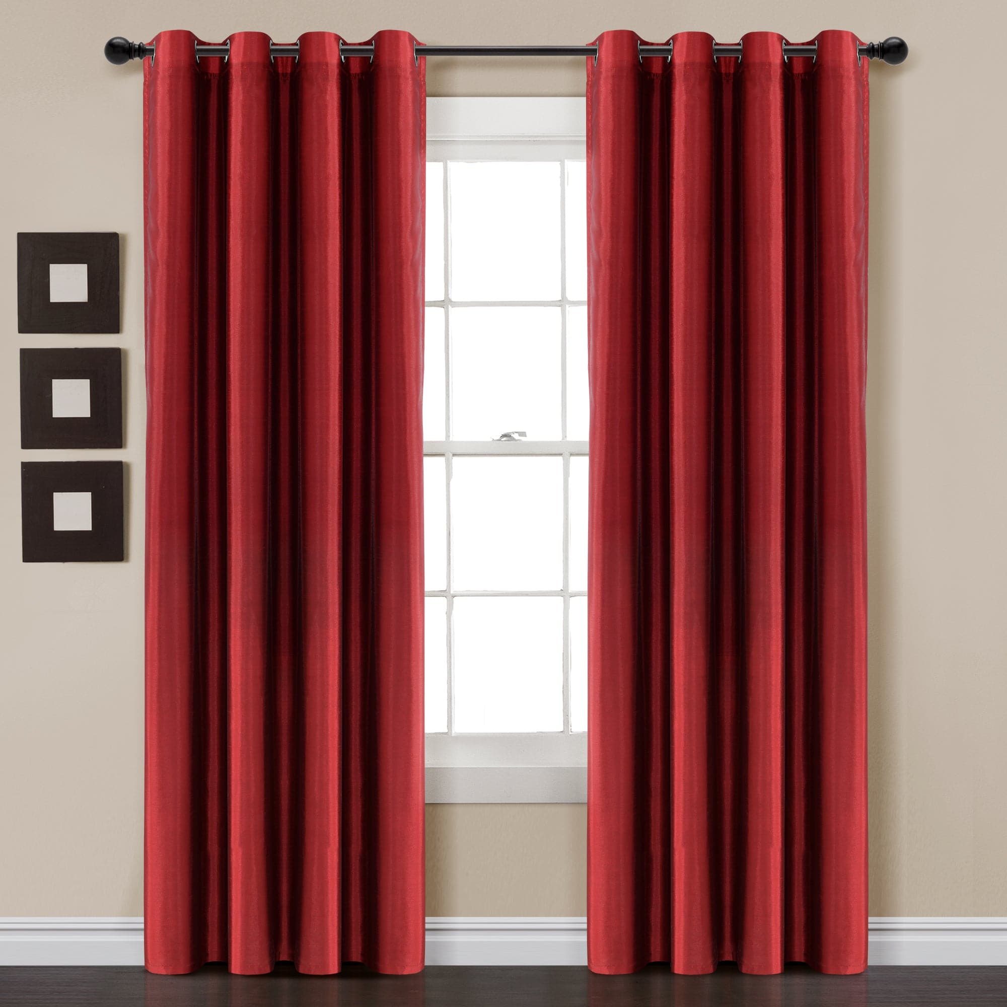 Faux Silk 100% Blackout Window Curtain Panel - Thermal Insulated Room Darkening Drapes for Bedroom & Living Room - Noise Reducing & Energy Saving Home Decor