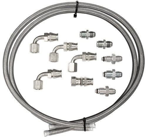 BILLET SPECIALTIES Stainless Steel Power Steering Hose Kit with Fittings - Compatible with Tru-Trac Serpentine Pulley Systems & Pump-Mounted Reservoir Tanks | Perfect for High-Performance Vehicles & Off-Road Trucks