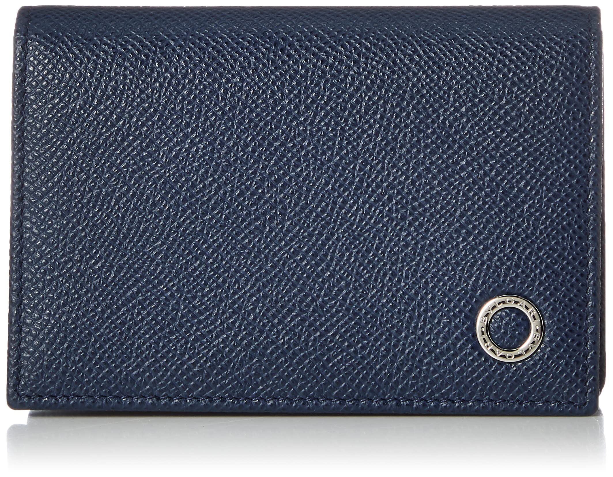 BVLGARI Men's Leather Business Card Holder - Luxury Slim RFID Blocking Wallet for Professional & Executive Use - Perfect for Office, Meetings & Networking Events
