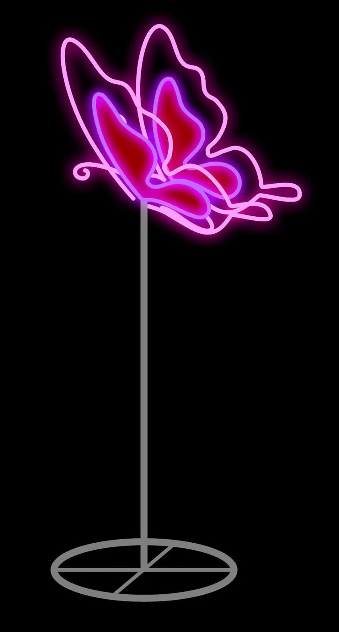 2' Purple and Pink LED Butterfly Display - Decorative Lighting for Bedroom, Party, and Garden Decor - Perfect for Home, Events, and Outdoor Use