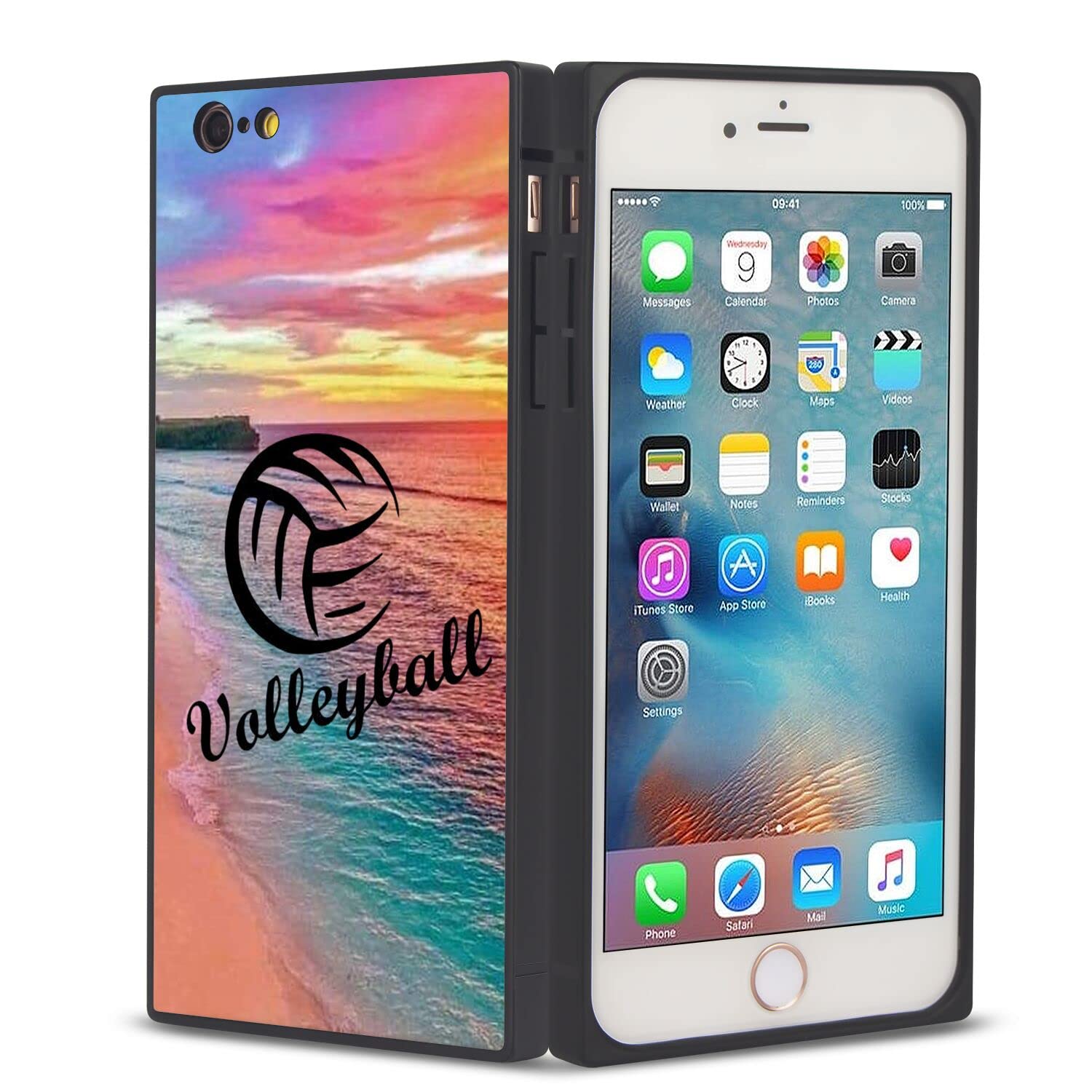 Compatible iPhone 6/6S Case - Volleyball Pattern Slim TPU Protective Cover | Durable Shockproof Phone Case for Sports, Gym & Outdoor Activities
