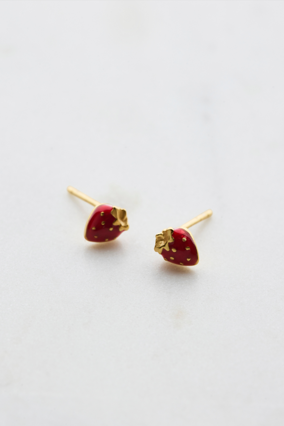 Strawberry Stud Earrings - 14K Gold Plated Dainty Jewelry for Women - Perfect for Everyday Wear, Gift Giving & Special Occasions