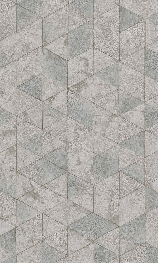 Blue Cracked Raw Geometric Contemporary Wallpaper R5745 - Modern Peel and Stick Wallpaper for Living Room, Bedroom, Office Decor