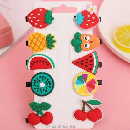 91 Pack Fruit Design Girls Hair Clips - 10 Piece Set with Alligator Clips for Toddlers & Baby Girls | Cute Princess Hair Accessories for School, Parties & Daily Styling