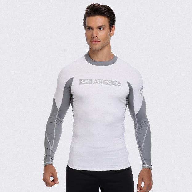Men's UPF 50+ Long Sleeve Rash Guard Shirt - Sun Protection Swim Shirt for Surfing, Swimming & Outdoor Activities