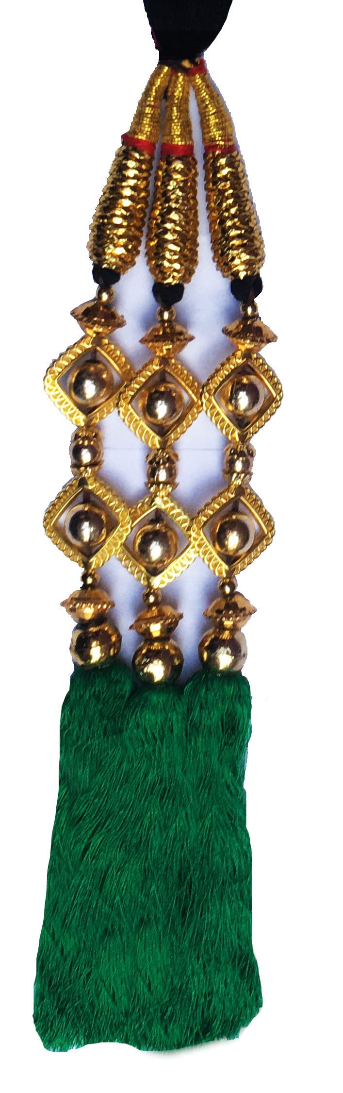 HARSHITANJAL Parandi Hair Extensions - Long Braid Hair Accessories for Women (Gold, HGS13G) | Perfect for Weddings, Parties & Ethnic Hairstyles