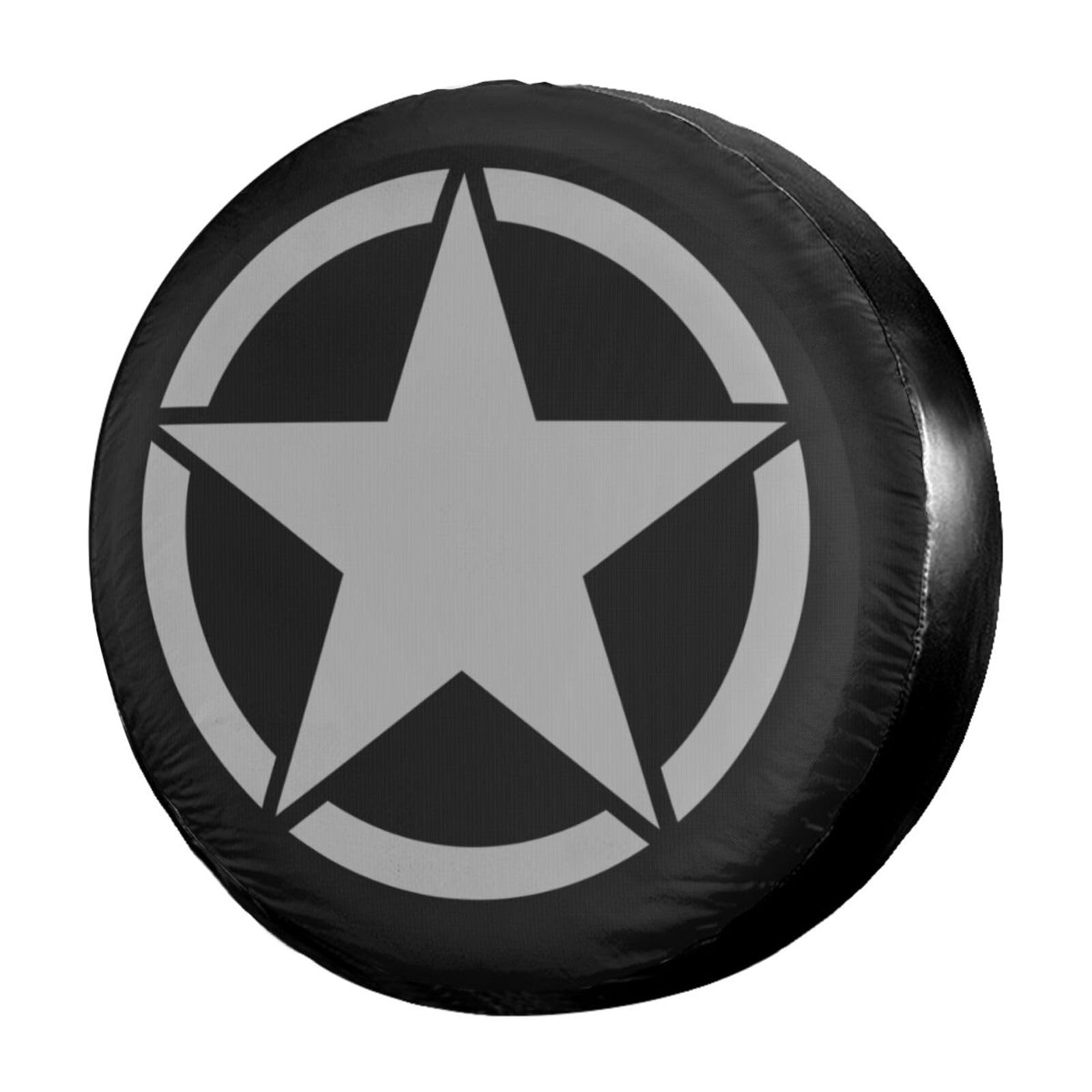 Military Tactical Star Spare Tire Cover - 17 Inch Dustproof Wheel Protector for Trailers, RVs, SUVs & Off-Road Vehicles | Durable Outdoor Accessory for Camping & Adventure Travel