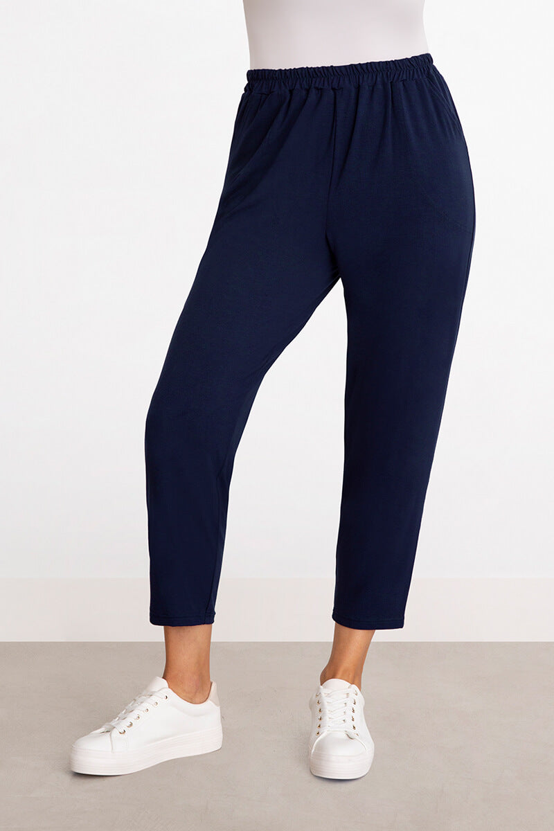 Eco-Friendly Bamboo Cigarette Pants for Women - Comfortable & Breathable Sapphire Blue Lounge Pants | Perfect for Yoga, Relaxing at Home & Casual Wear