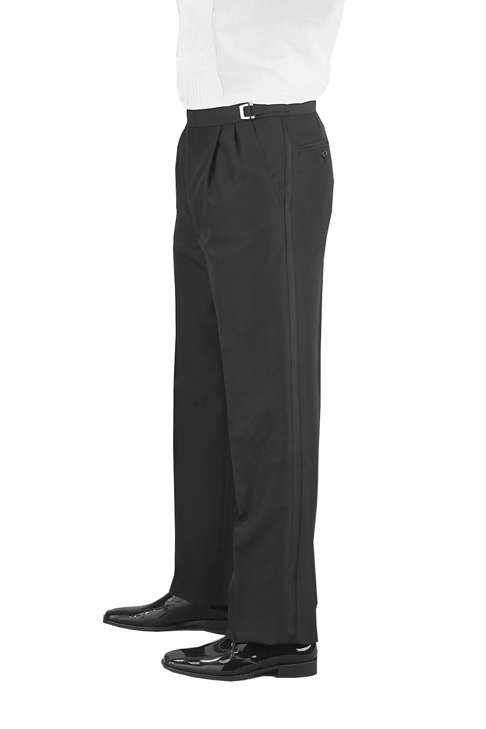Men's Pleated Front Tuxedo Pants with Adjustable Waist - Formal Wear for Weddings, Business & Special Occasions