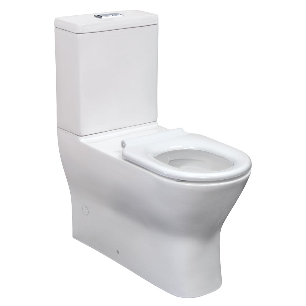 Fienza Delta Care Back to Wall Toilet Suite with White Seat & Slim Buttons - Modern Bathroom Solution for Small Spaces & Contemporary Homes
