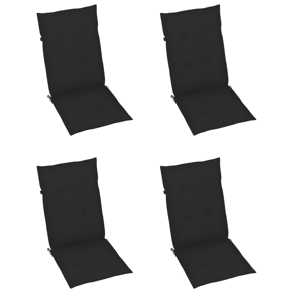 WIFESE 4-Pack Outdoor Chair Cushions - Waterproof Patio Seat Cushions for Dining Chairs, Bistro Sets & Garden Benches (Black) | Perfect for Backyard, Deck, Poolside & Outdoor Entertaining