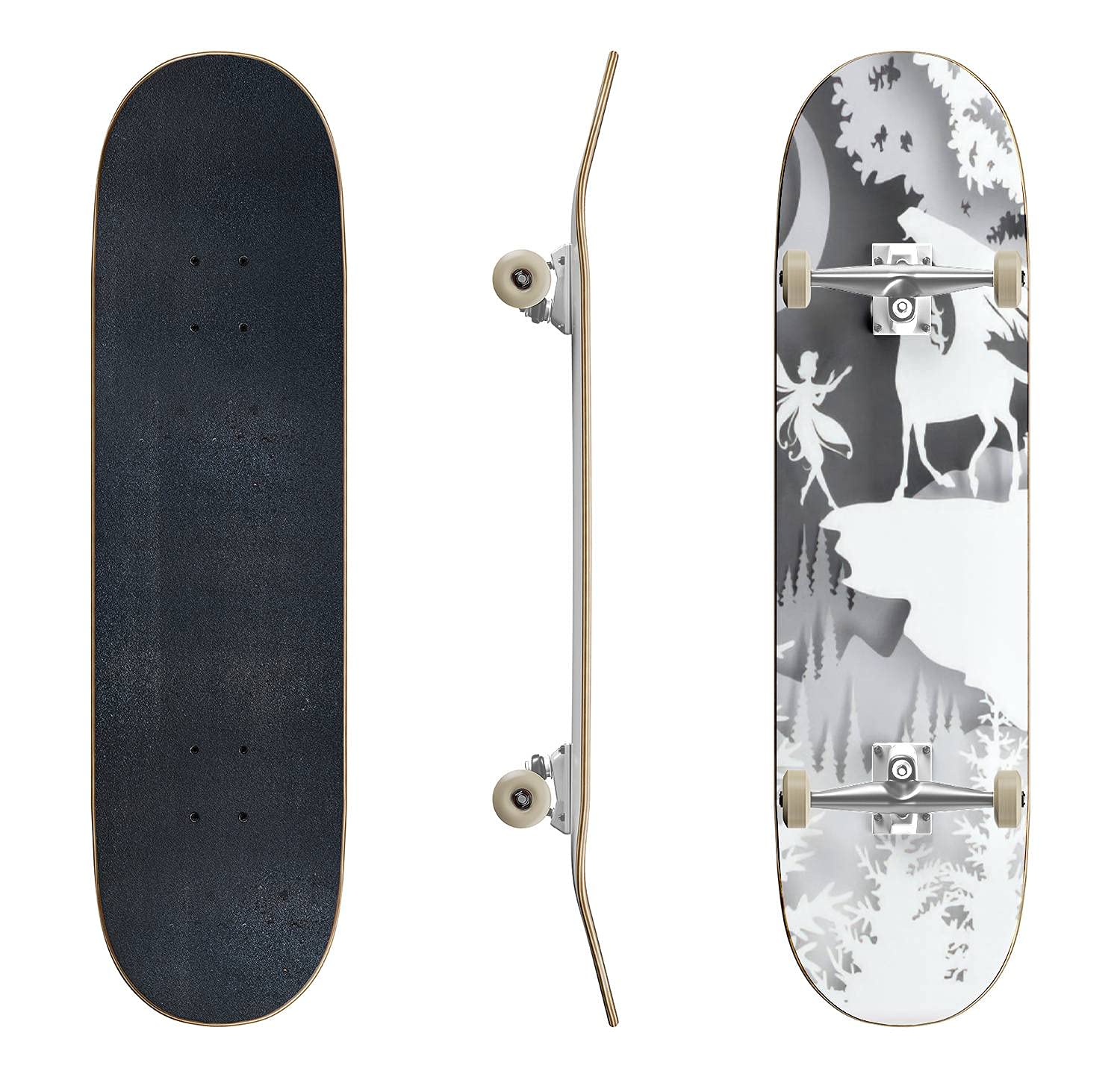 Yorkshire Terrier Skateboard - Classic Concave Longboard for Beginners & Professionals | Extreme Sports Gear & Cool Teen Gifts | Perfect for Street Skating, Commuting & Skatepark Tricks