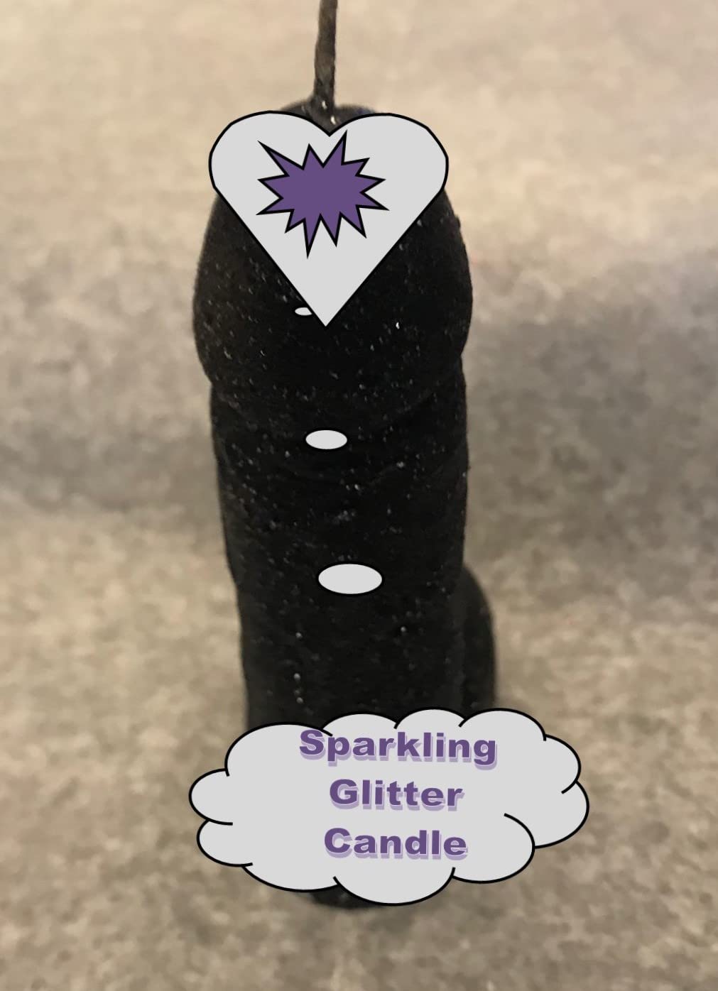 Black Penis Glitter Candle 4.5