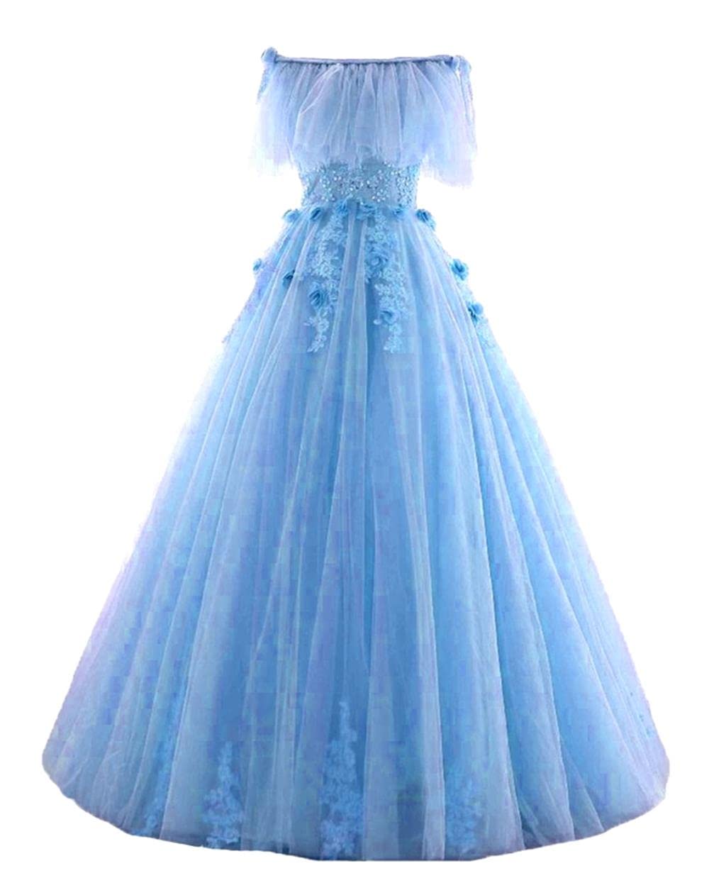 Elegant Off Shoulder Tulle Evening Dress for Women - Wedding Party Formal Gown | Perfect for Prom, Cocktail Party & Special Occasions