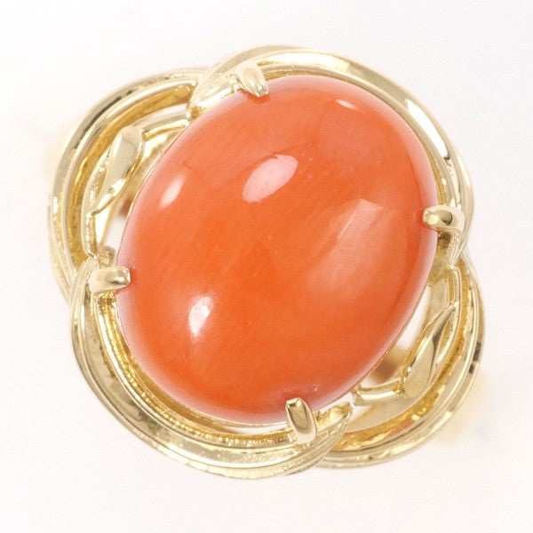 18K Yellow Gold Coral Ring for Women – Elegant Handmade Jewelry Gift for Birthday, Anniversary & Valentine’s Day – Perfect for Beach Weddings, Summer Parties & Boho Fashion