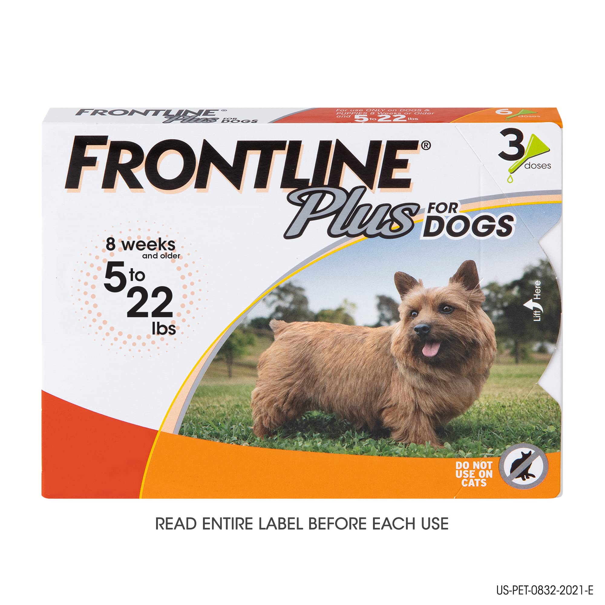 FRONTLINE Plus Flea and Tick Treatment for Small Dogs (5-22 lbs) - Effective Monthly Prevention for Puppies & Adult Dogs | Home & Outdoor Protection