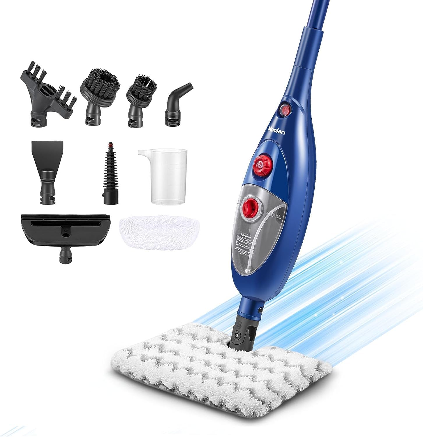 **Moolan 12-in-1 Steam Mop for Hardwood & Tile Floors - Detachable Handheld Steamer, Multipurpose Floor Cleaner - Perfect for Kitchen, Bathroom & Pet Hair Removal**