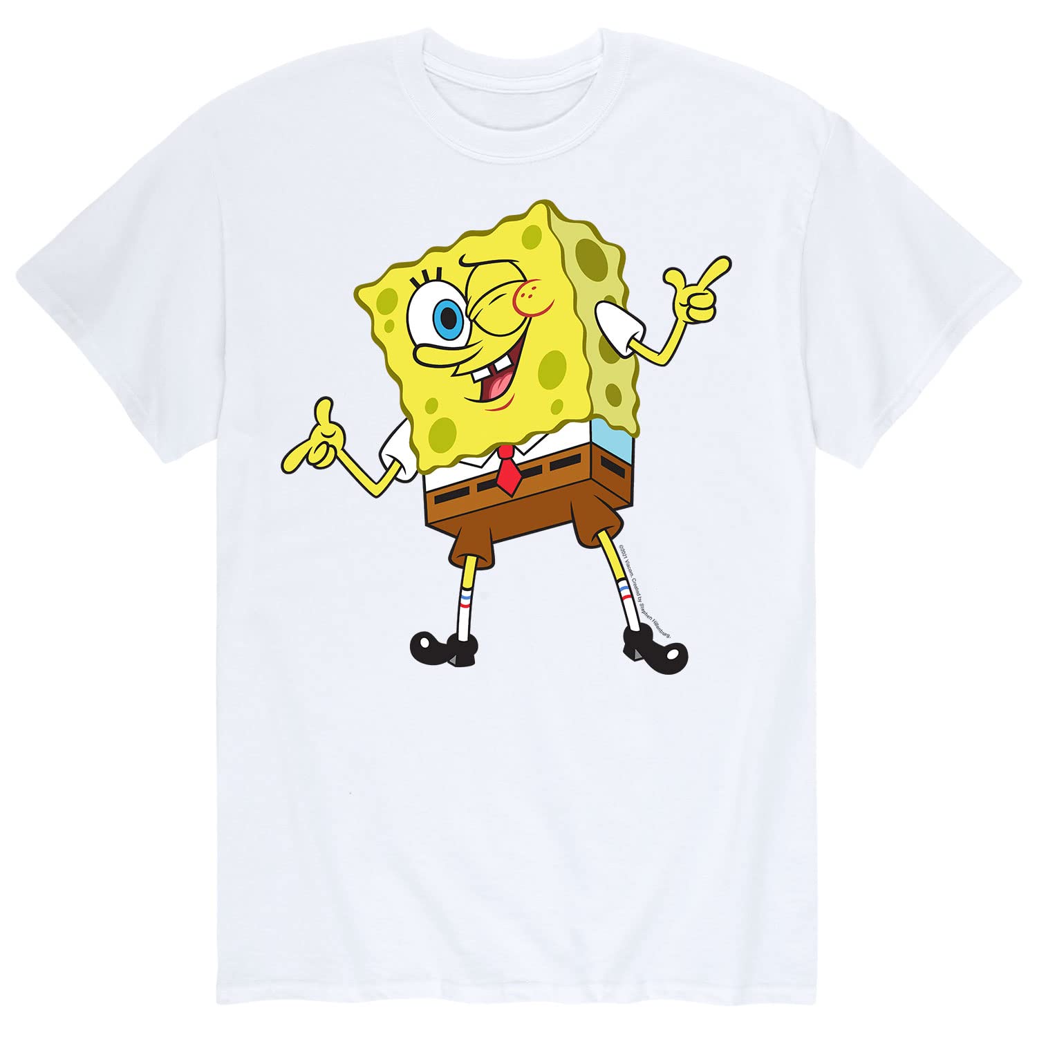 Spongebob Squarepants Graphic T-Shirt for Men - Soft Cotton Short Sleeve Tee - Funny Cartoon Character Shirt - Perfect for Casual Wear, Cosplay, and Gifts