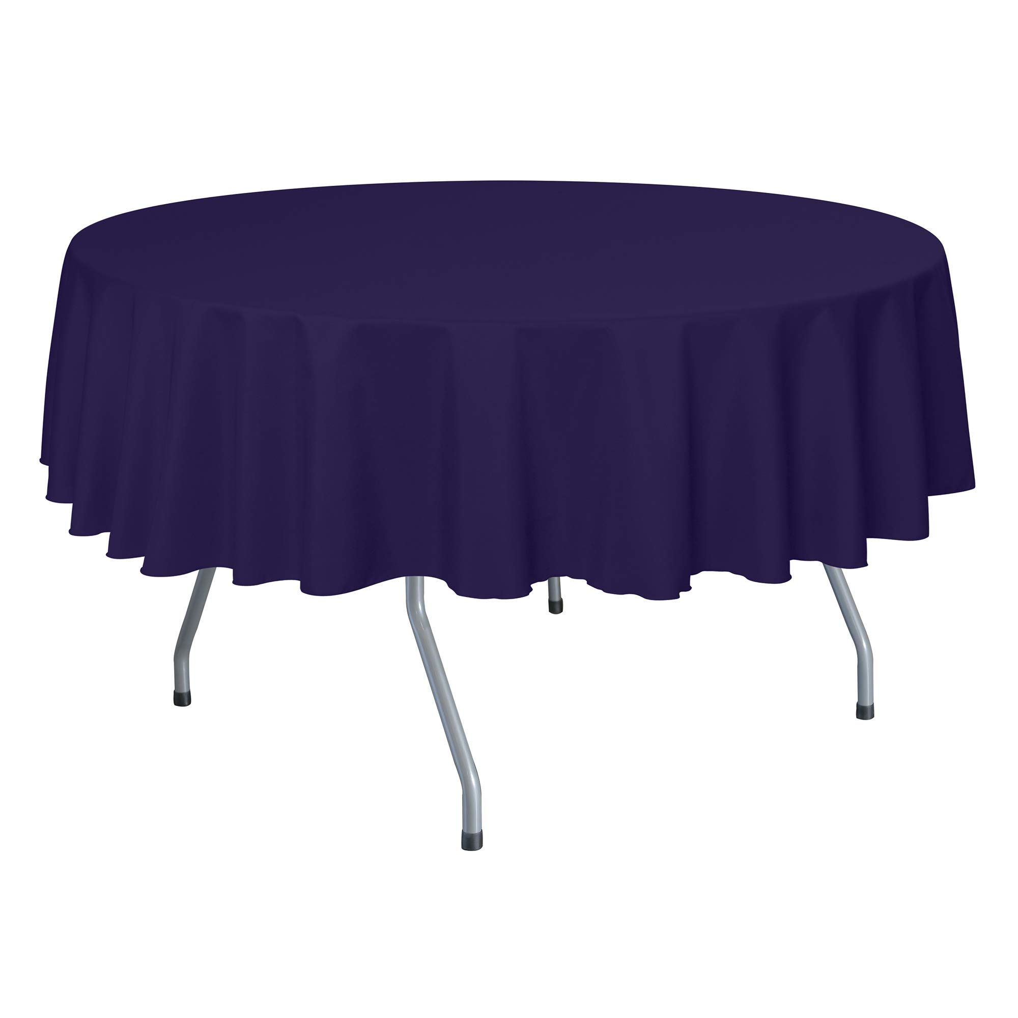 Premium 2-Pack 60-Inch Round Polyester Tablecloth - Wrinkle & Stain Resistant, Perfect for Dining Tables Under 60