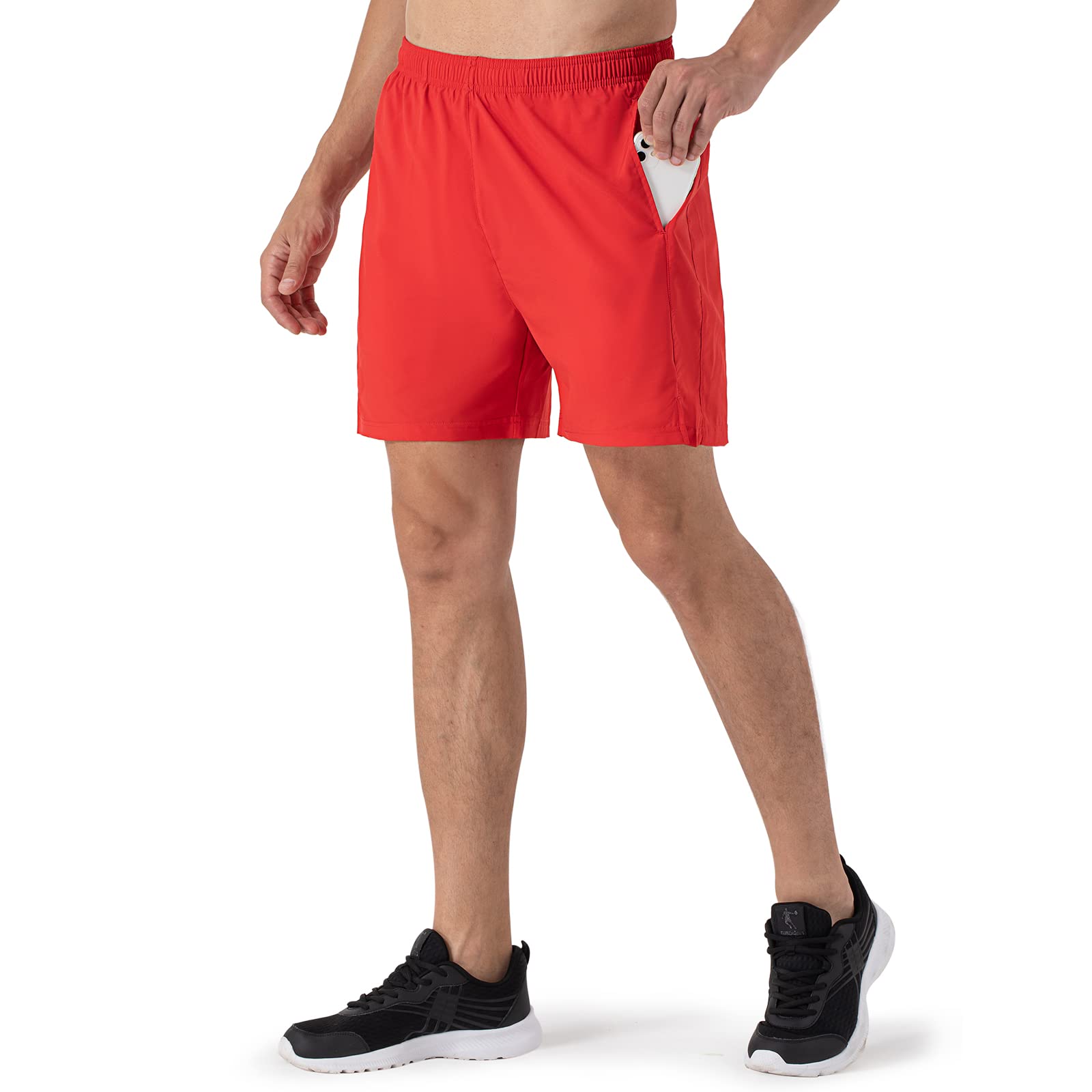 NAVISKIN Men's 5 Inch Running Shorts - Lightweight Quick Dry Workout Shorts with Zipper Pocket for Jogging, Gym & Outdoor Activities