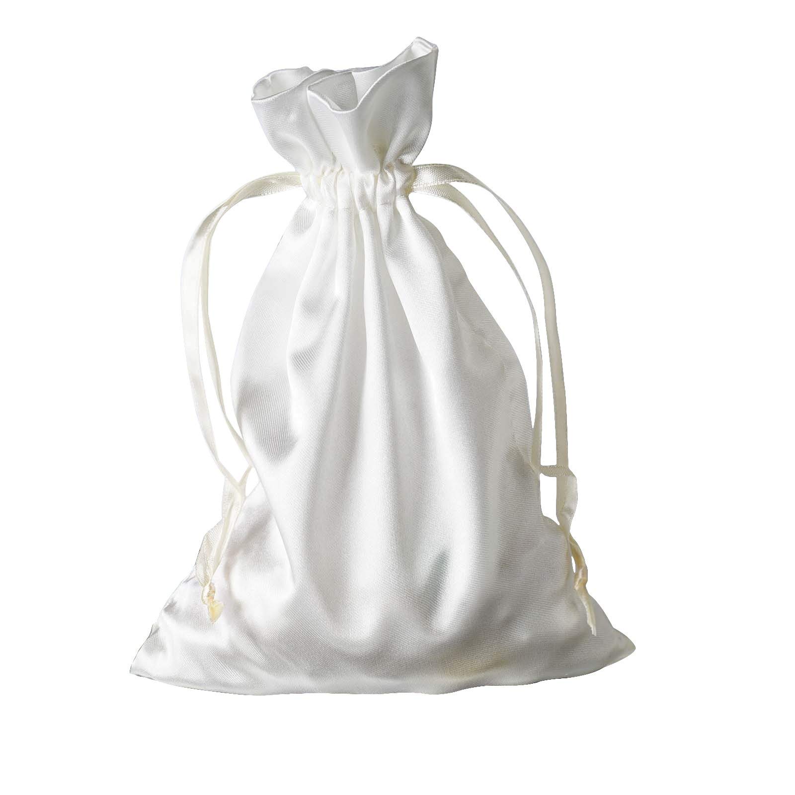 60 Pcs 6x9 Inch Ivory Satin Drawstring Bags - Elegant Wedding Favors, Jewelry Pouches & Candy Gift Bags for Parties, Bridal Showers & Special Occasions