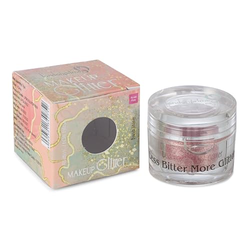 London Prime Blush Shine Glitter Wine Rose Loose Powder with Gold Reflection & Iridescent Crystals - Blusher & Highlighter Palette for Face Makeup | Multi-Color Shimmer for Cheeks, Contouring & Evening Glam Makeup Looks