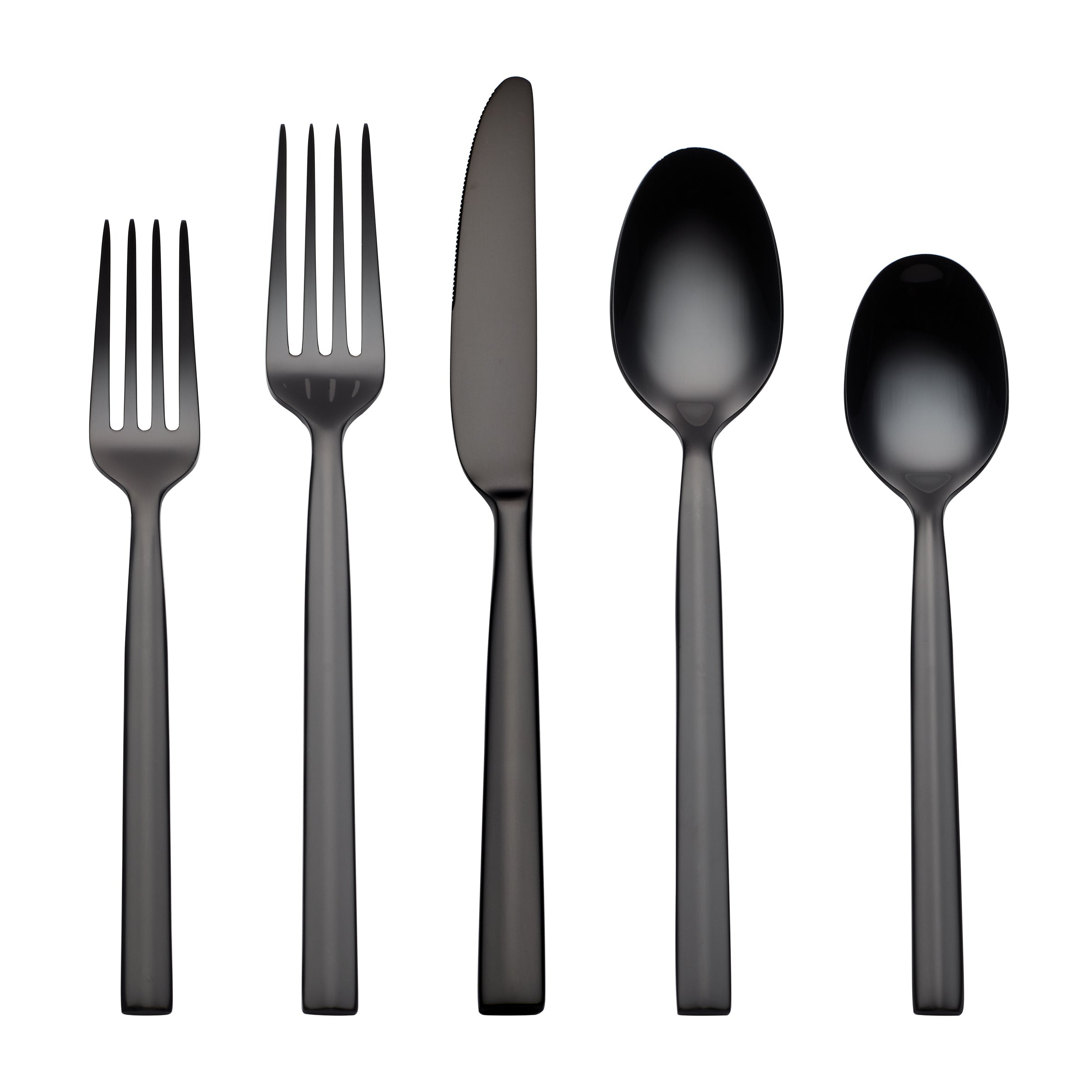 Premium Aero Black Mirror 20-Piece Flatware Set - Stainless Steel Cutlery Set for 5 People, Elegant Dining Utensils for Restaurants, Weddings & Dinner Parties