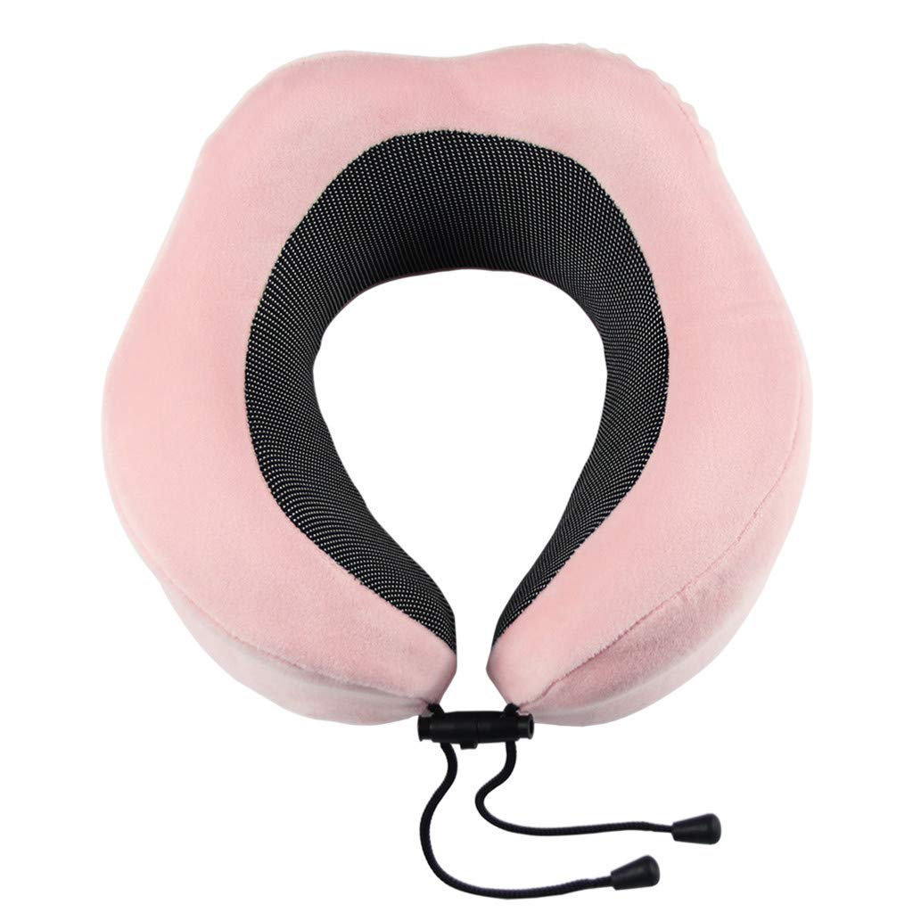 Memory Foam Neck Pillow for Office & Travel - U-Shaped Ergonomic Support Cushion with Headrest - Perfect for Desk Chairs, Car Seats & Airplane Comfort (Pink, One Size)