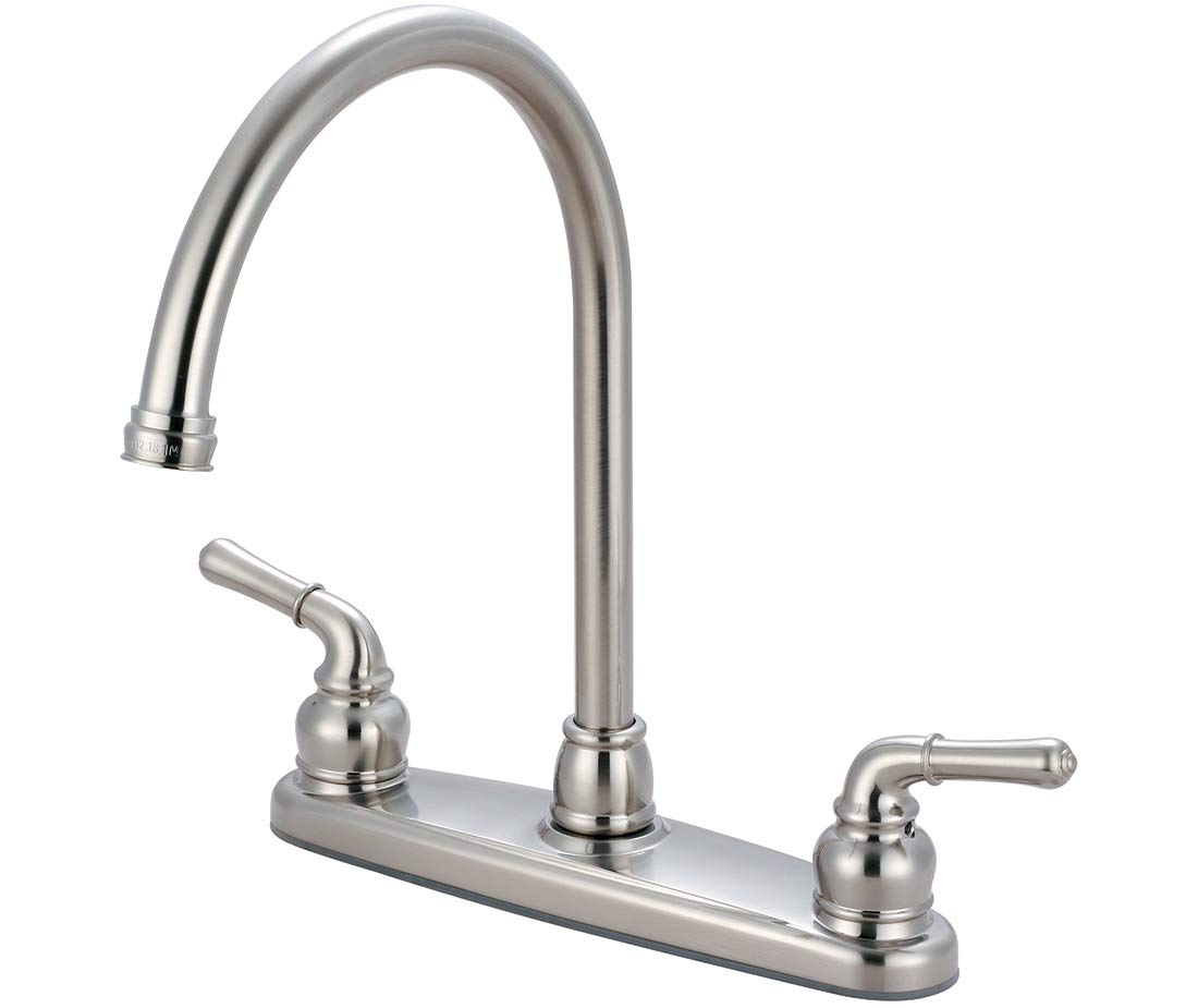 ACCENT COLLECTION - Brushed Nickel Two Handle Kitchen Faucet with High Arc Spout - Perfect for Modern Farmhouse & Traditional Style Kitchens