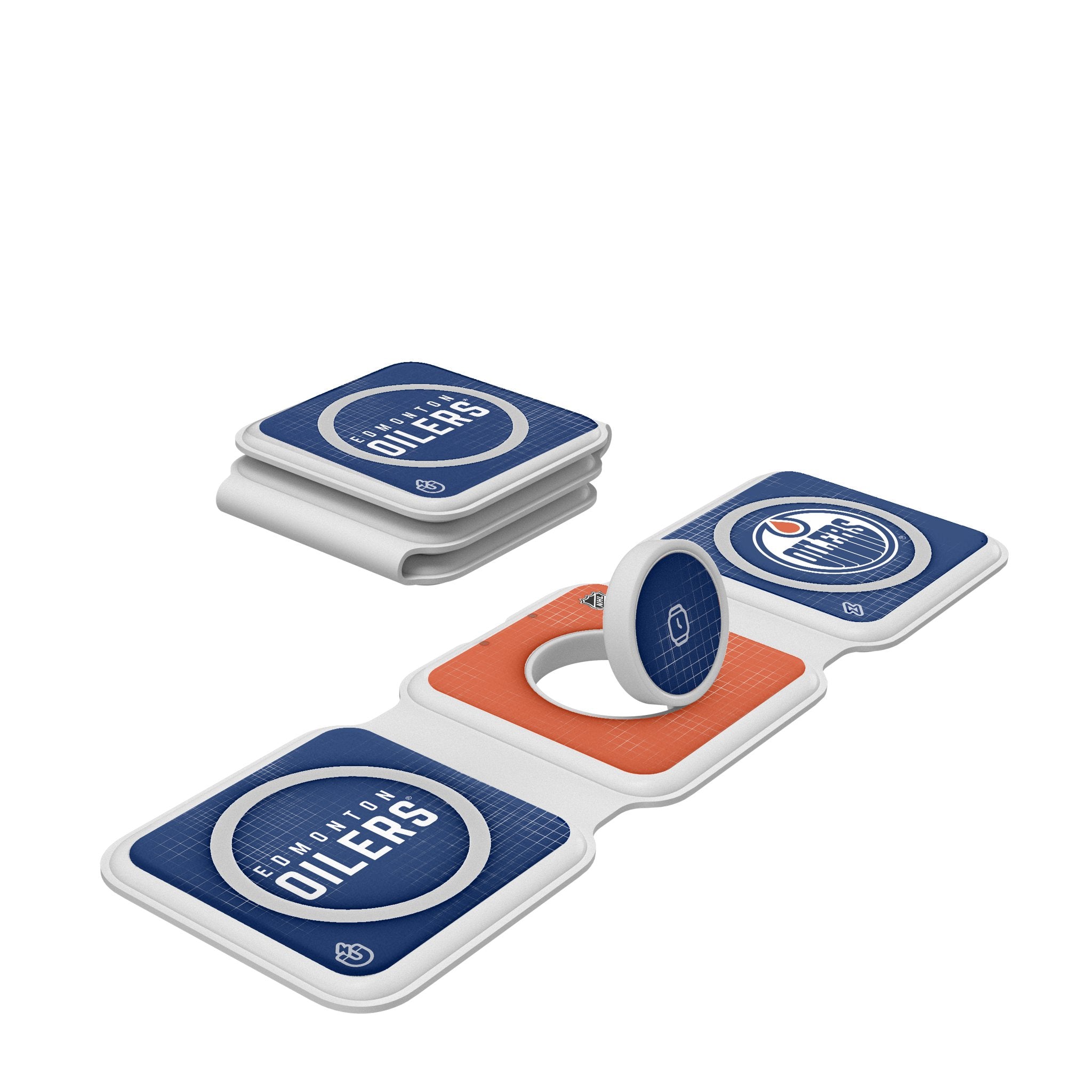 Edmonton Oilers 3-in-1 Foldable Wireless Charger - Fast Charging for iPhone, Android, AirPods | Perfect for Travel, Office & Home Use