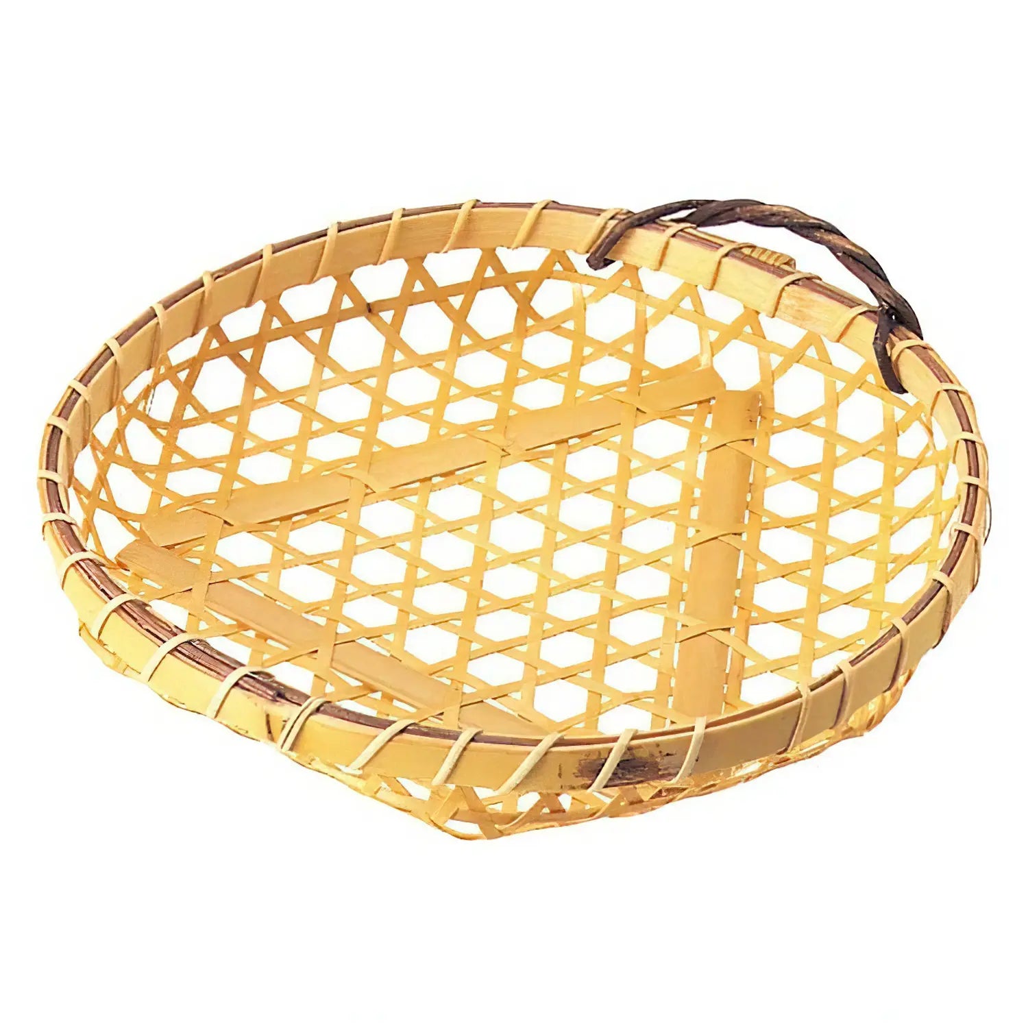 Organic Bamboo Serving Basket - Eco-Friendly & Durable for Picnics, Parties & Home Decor | Manyo Handwoven Natural Fiber Tray for Fruits, Bread & Snacks