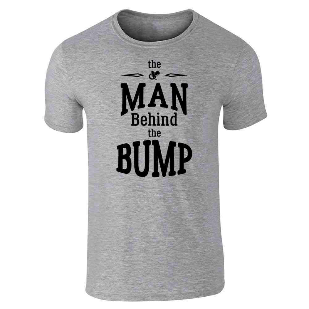 Pop Threads 'The Man Behind The Bump' Funny Dad Gift T-Shirt for Men - Comfortable Cotton Graphic Tee for Father's Day, Baby Announcements & Pregnancy Reveals