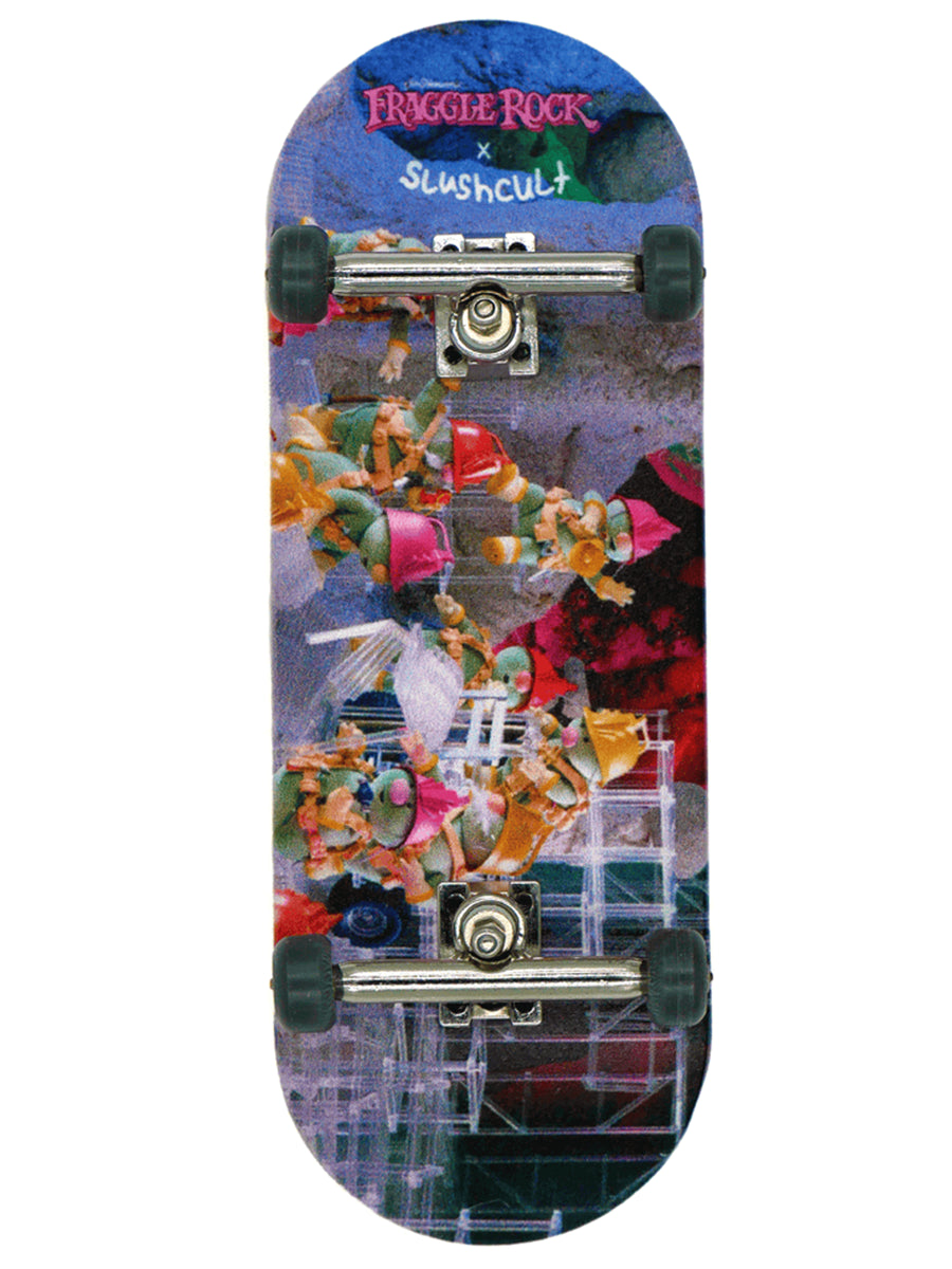 Slushcult x Fraggle Rock Grom Fingerboard Complete - Mini Skateboard for Kids & Collectors - Perfect for Tricks, Stunts & Indoor Skateboarding Practice